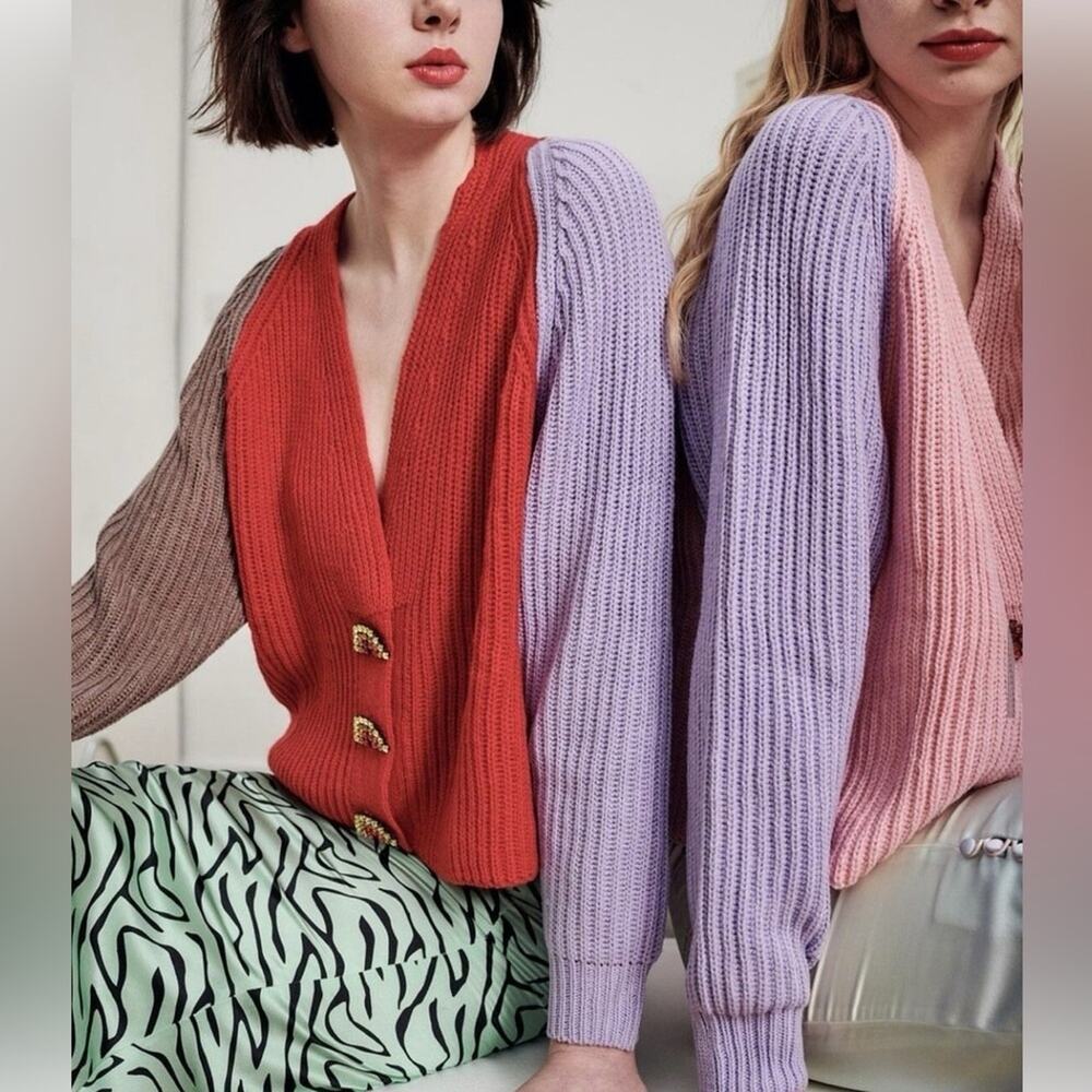 Olivia Rubin Tally Cardigan in Red Mix